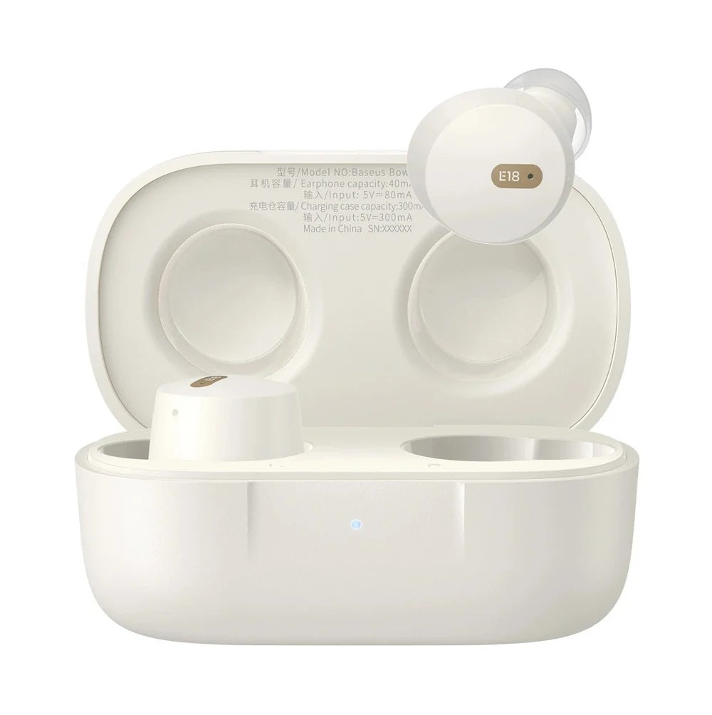 Baseus E18  Headphones In Ear Beans TWS Bowie White