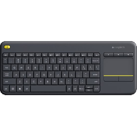 Logitech K400 Plus Ασύρματο Πληκτρολόγιο με Touchpad Μαύρο (US)