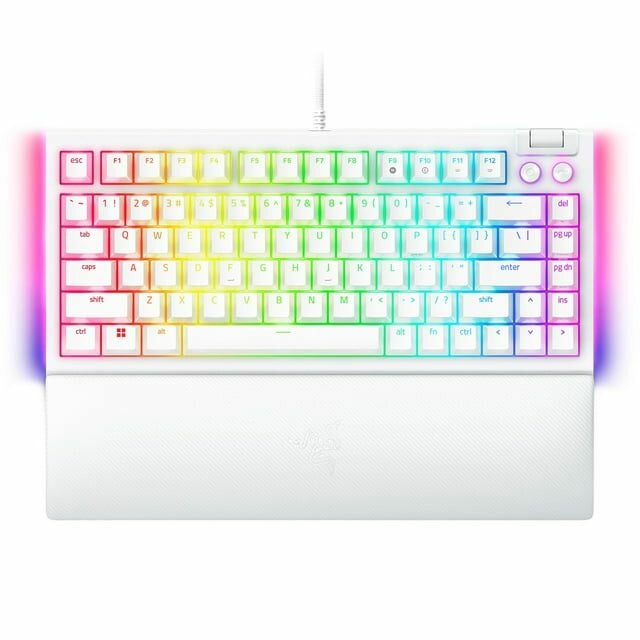 Razer Blackwidow V4 75% White  Mechanical Rgb Gaming Keyboard Hot-swappable Orange Tactile Swit