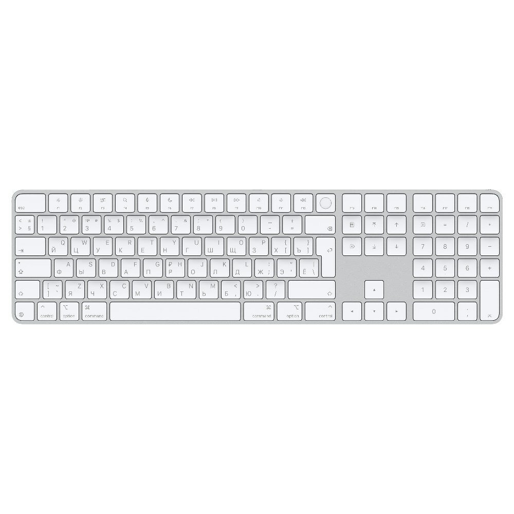 Apple Magic Keyboard with Touch ID and Numeric Keypad For Mac with Apple Silicon (USB-C) US RUSSIAN (MXK73RS/A)