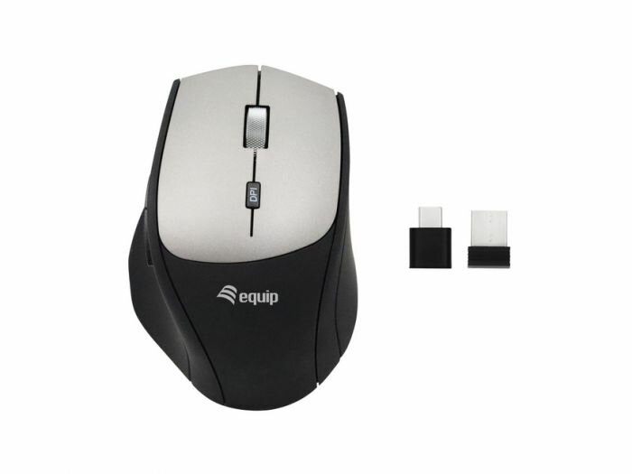 Equip Wireless Mouse with Dual Connect Adapter (USB-C+A)