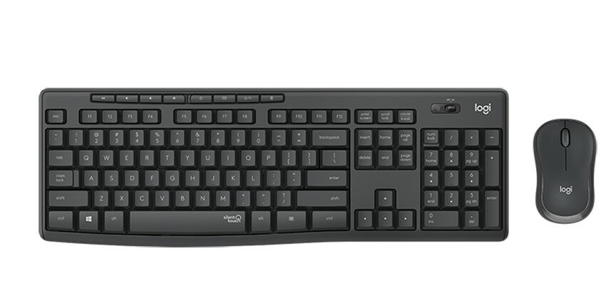 Logitech MK295 Silent Wireless Keyboard and Mouse Desktop Set GR/UK