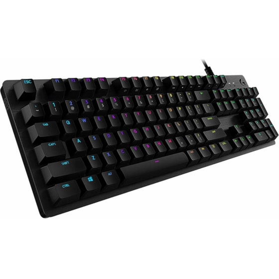 Logitech G G512 Carbon Gaming Μηχανικό Ενσύρματο Full Size Πληκτρολόγιο με GX Blue διακόπτες και RGB Μαύρο (US)