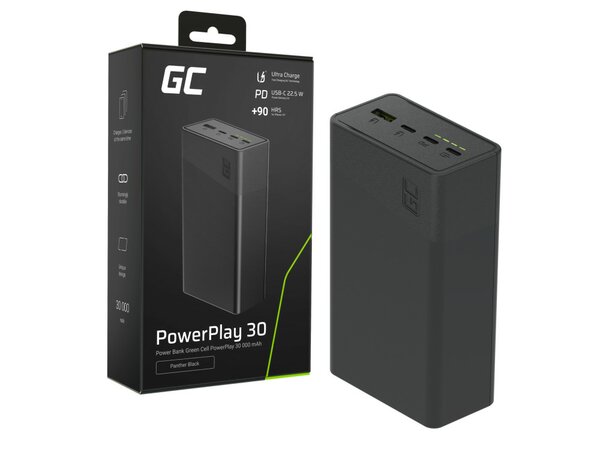 Green Cell Power Bank PowerPlay30S 30000mAh With Fast Charging