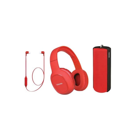 Φορητό ηχείο Toshiba Wireless 3-in-1 & Headset & Earbuds - Κόκκινο