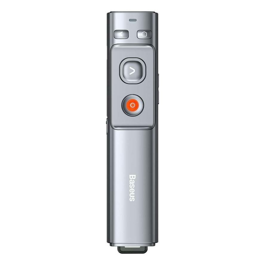 Baseus OrangeDot Rechargeable Wireless Laser Presenter Grey with USB + Type-C Receiver