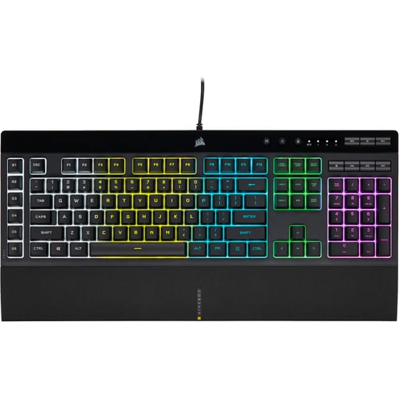 Corsair K55 RGB Pro Gaming Μεμβράνης Ενσύρματο Full Size Πληκτρολόγιο με RGB Μαύρο (GR)