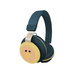 GJBY Headphones Bluetooth Dinosaur Navy Blue
