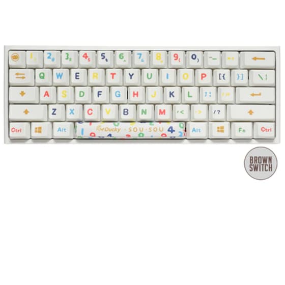 Ducky One 2 Mini SOU Gaming Μηχανικό Πληκτρολόγιο 60% με Cherry MX Brown διακόπτες και RGB φωτισμό (US) Λευκό