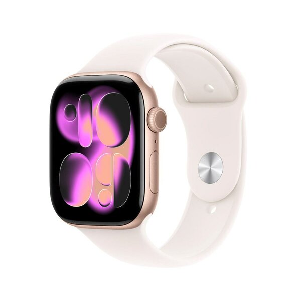 Apple Watch Series 11 2025 GPS 42mm Rose Gold Aluminium Case with Light Blush Sport Band M/L (MEU44QL/A)