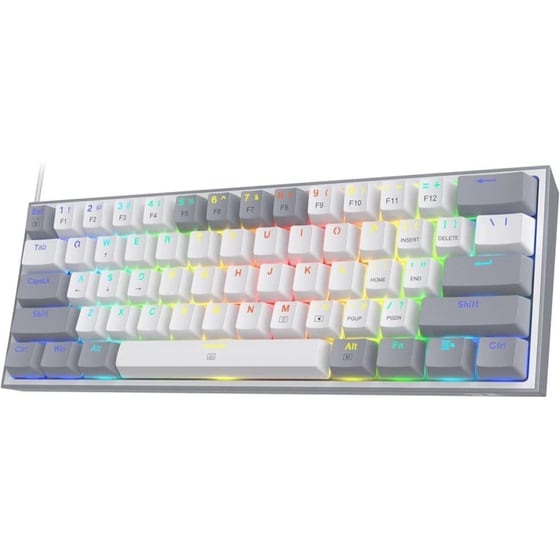 Redragon Fizz K617 Gaming Ενσύρματο Μηχανικό Πληκτρολόγιο RGB White/Grey (US)