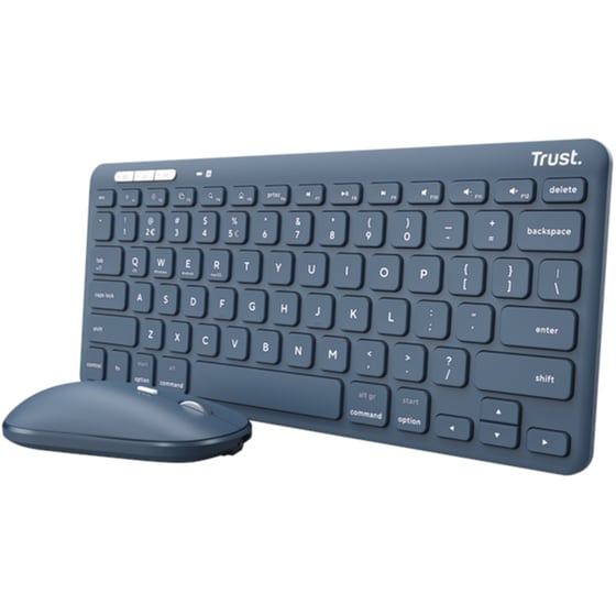 Trust Lyra Ασύρματο Σετ Πληκτρολόγιο & Ποντίκι Μπλε (US)