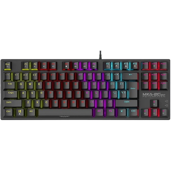 Armaggeddon MKA-2C-NBC Neo Psychraven Gaming Μηχανικό Ενσύρματο Πληκτρολόγιο Tenkeyless με Custom Blue διακόπτες και LED φωτισμό (US)