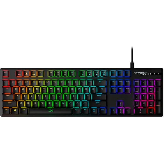 HyperX Alloy Origins PBT HX Red Gaming Μηχανικό Ενσύρματο Full Size Πληκτρολόγιο με RGB Μαύρο (US)