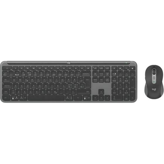 Logitech MK950 Signature Slim Silent Ασύρματο Σετ Πληκτρολόγιο & Ποντίκι (US) - Graphite
