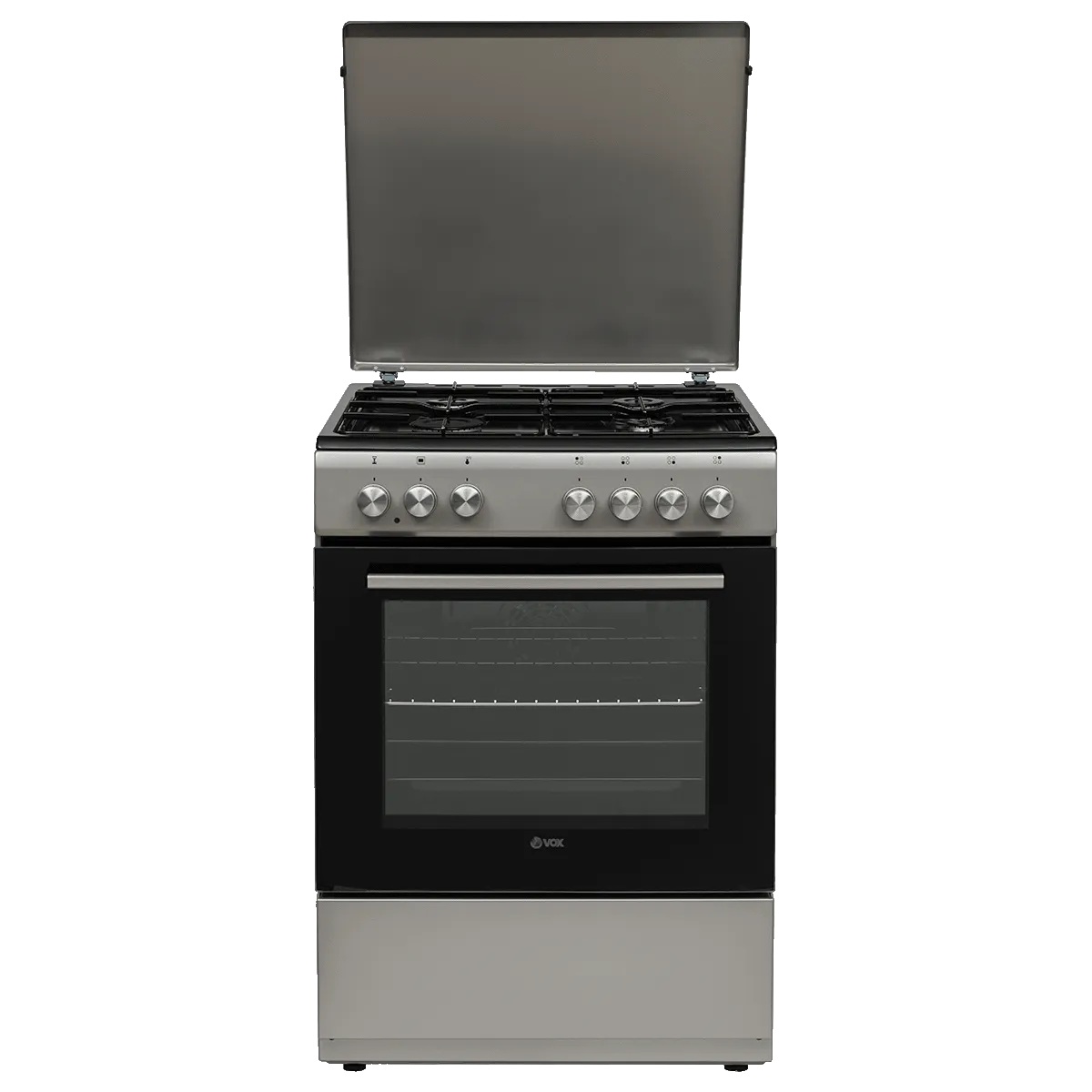 VOX GAS STOVE FREE STANDING, GAS HOB, ELECTRIC OVEN, A, 4 GAS BURNERS, 0.87 KWH, 65LT, GREY