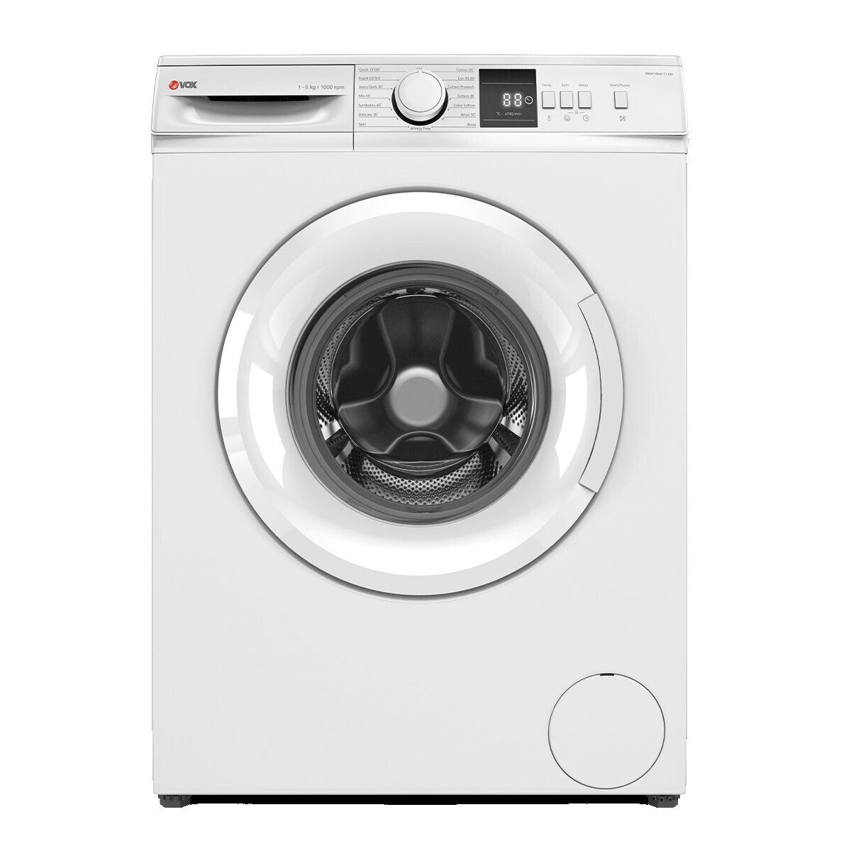 VOX WASHING MACHINE, 6KG, D, 1000 RPM, 76 DB, QUICK WASH, 15 PROGRAMS, WHITE