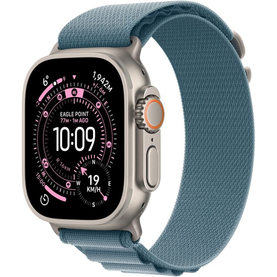 Apple Watch Ultra 3 GPS + Cellular 49mm Natural Titanium Case with Light Blue Alpine Loop - M