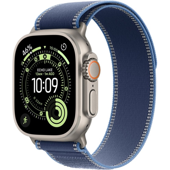 Apple Watch Ultra 3 GPS + Cellular 49mm Natural Titanium Case with Blue/Bright Blue Trail Loop - S/M