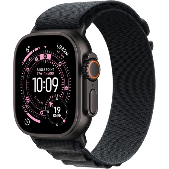 Apple Watch Ultra 3 GPS + Cellular 49mm Black Titanium Case with Black Alpine Loop - M