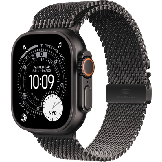 Apple Watch Ultra 3 GPS + Cellular 49mm Black Titanium Case with Black Titanium Milanese Loop - M