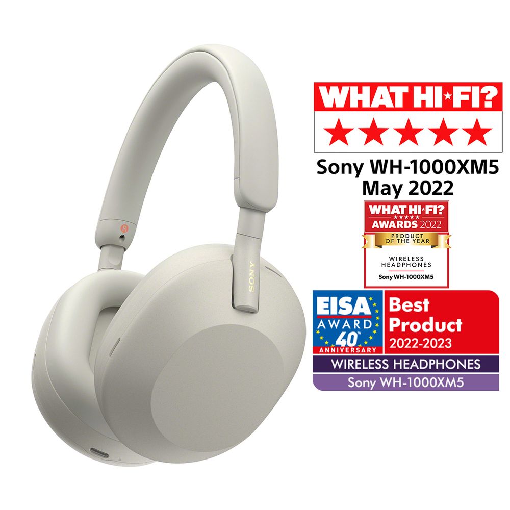 Sony WH-1000XM5 Noise Cancelling Wireless Headphones Silver