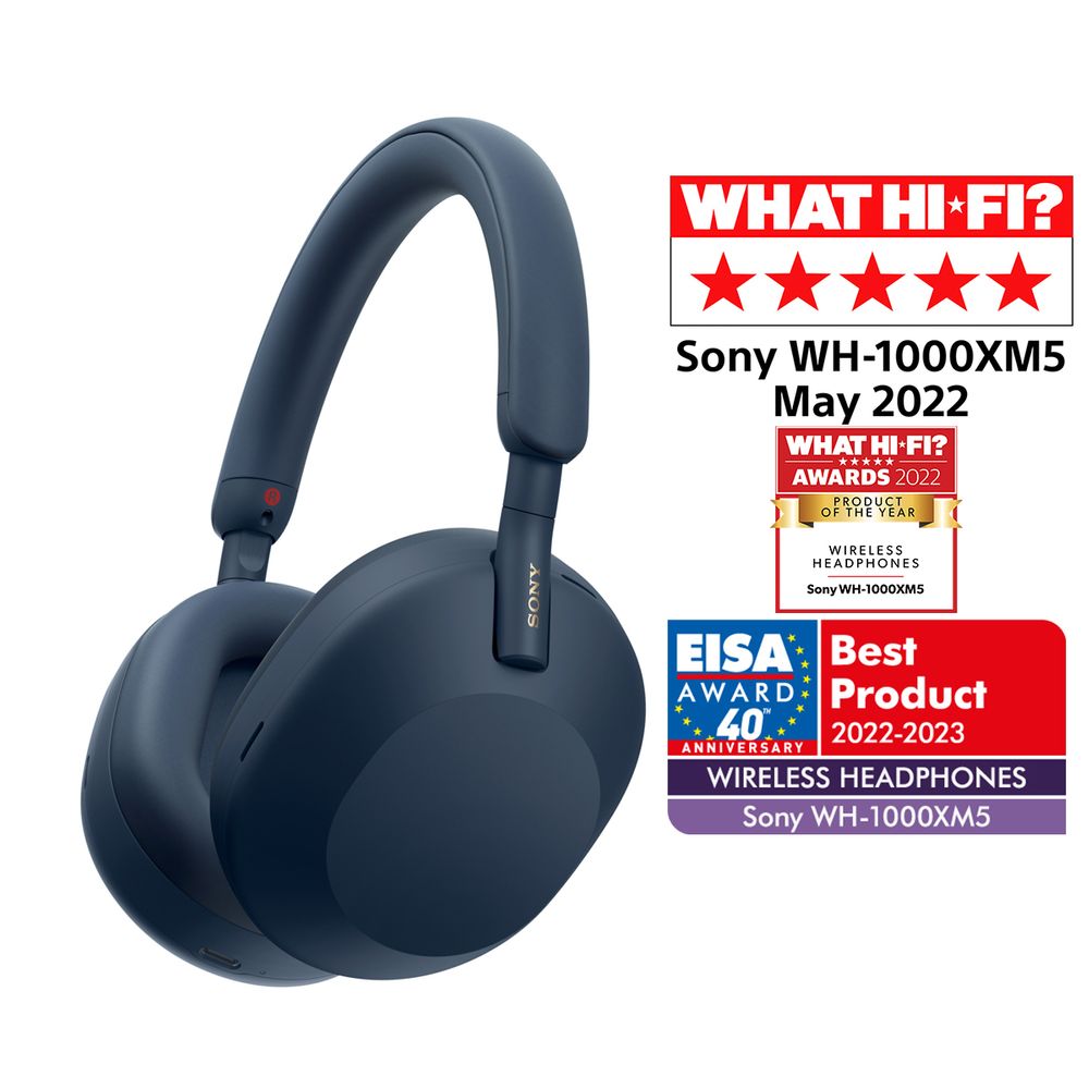 Sony WH-1000XM5 Noise Cancelling Wireless Headphones Midnight Blue