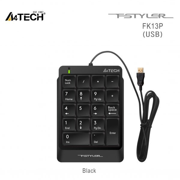 FK13P FSTYLER SLEEK NUMERIC KEYPAD USB A4TECH