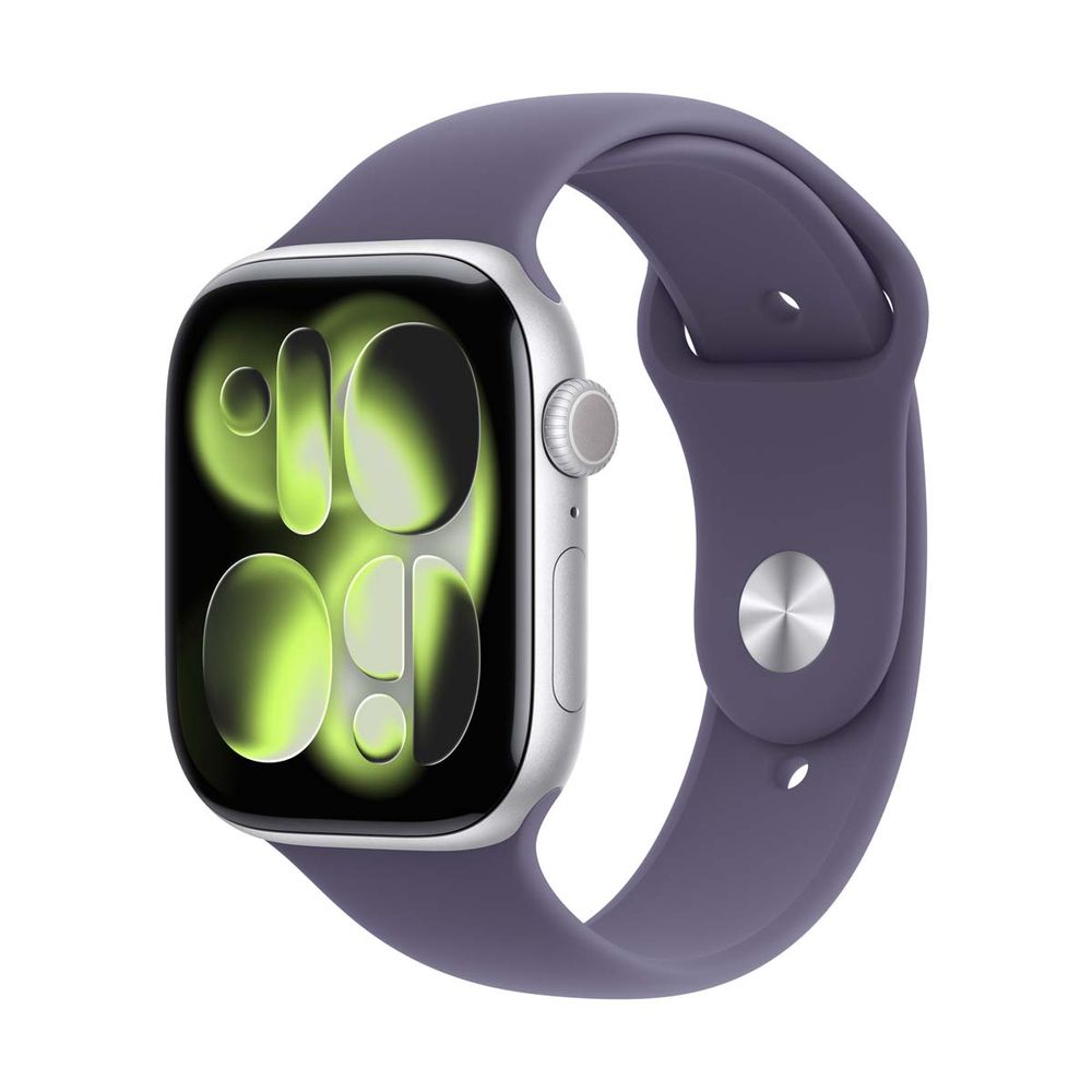 Apple Watch Series 11 GPS 42mm Silver Aluminium Case με Purple Fog Sport Band - S/M