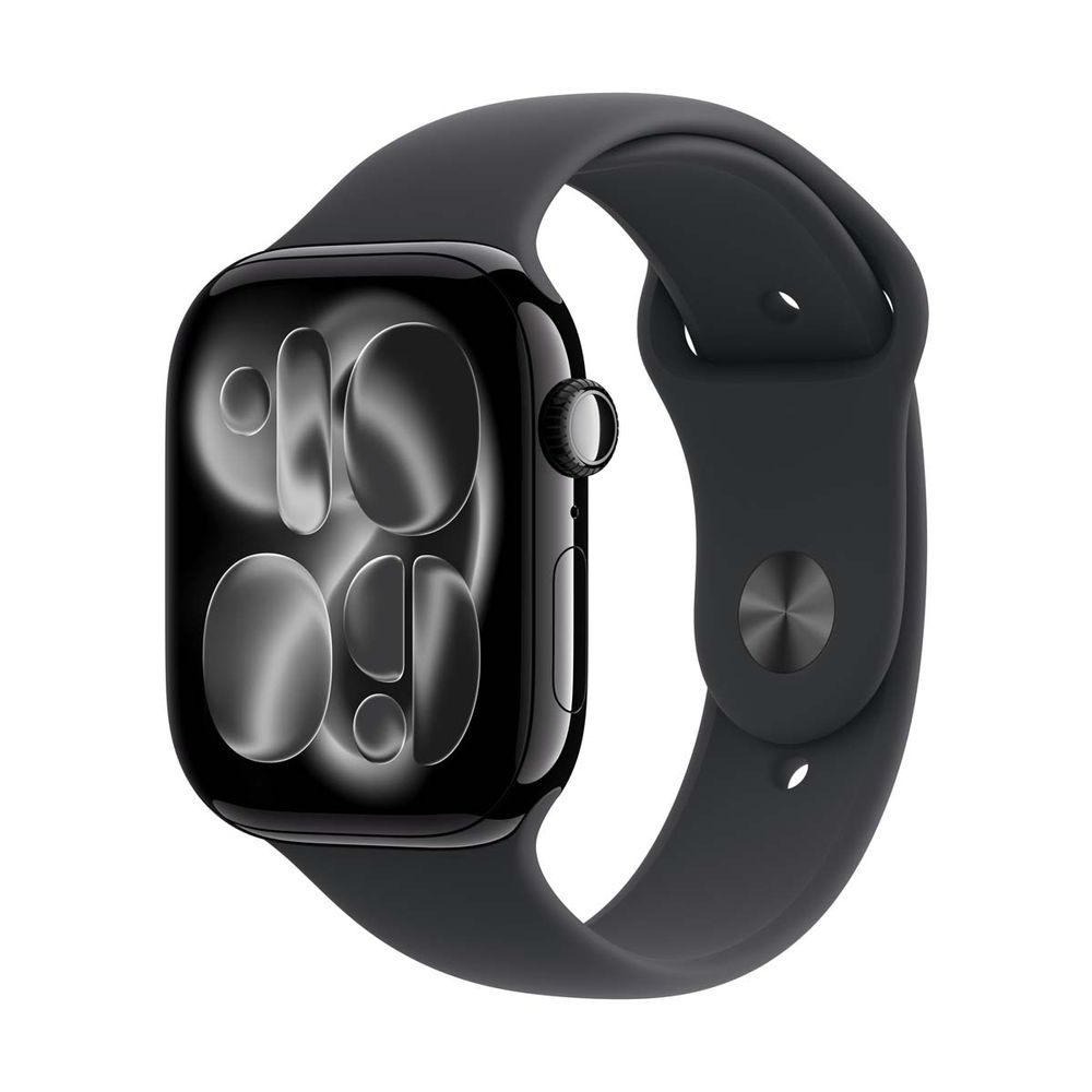 Apple Watch Series 11 GPS + Cellular 46mm Jet Black Aluminium Case με Black Sport Band - S/M