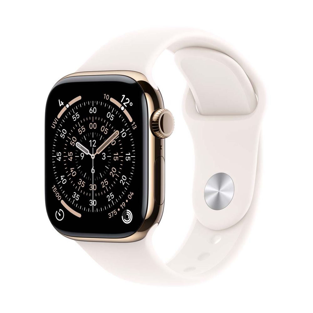 Apple Watch Series 11 GPS + Cellular 46mm Gold Titanium Case με Light Blush Sport Band - S/M