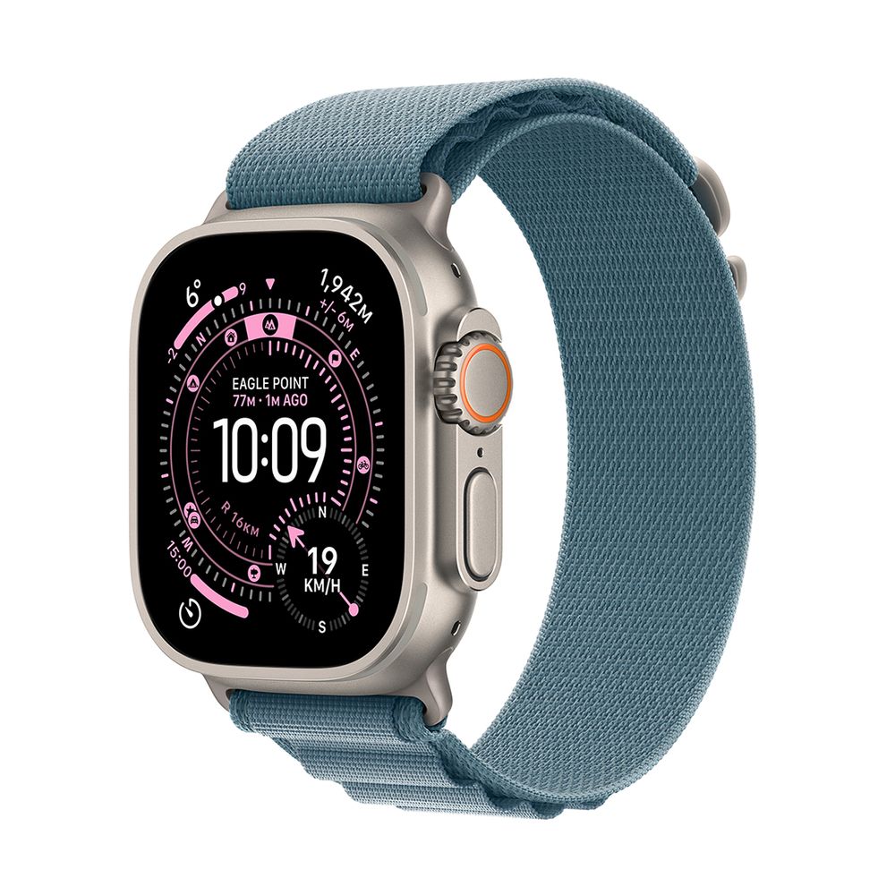 Apple Watch Ultra 3 GPS + Cellular 49mm Natural Titanium Case με Light Blue Alpine Loop - Small