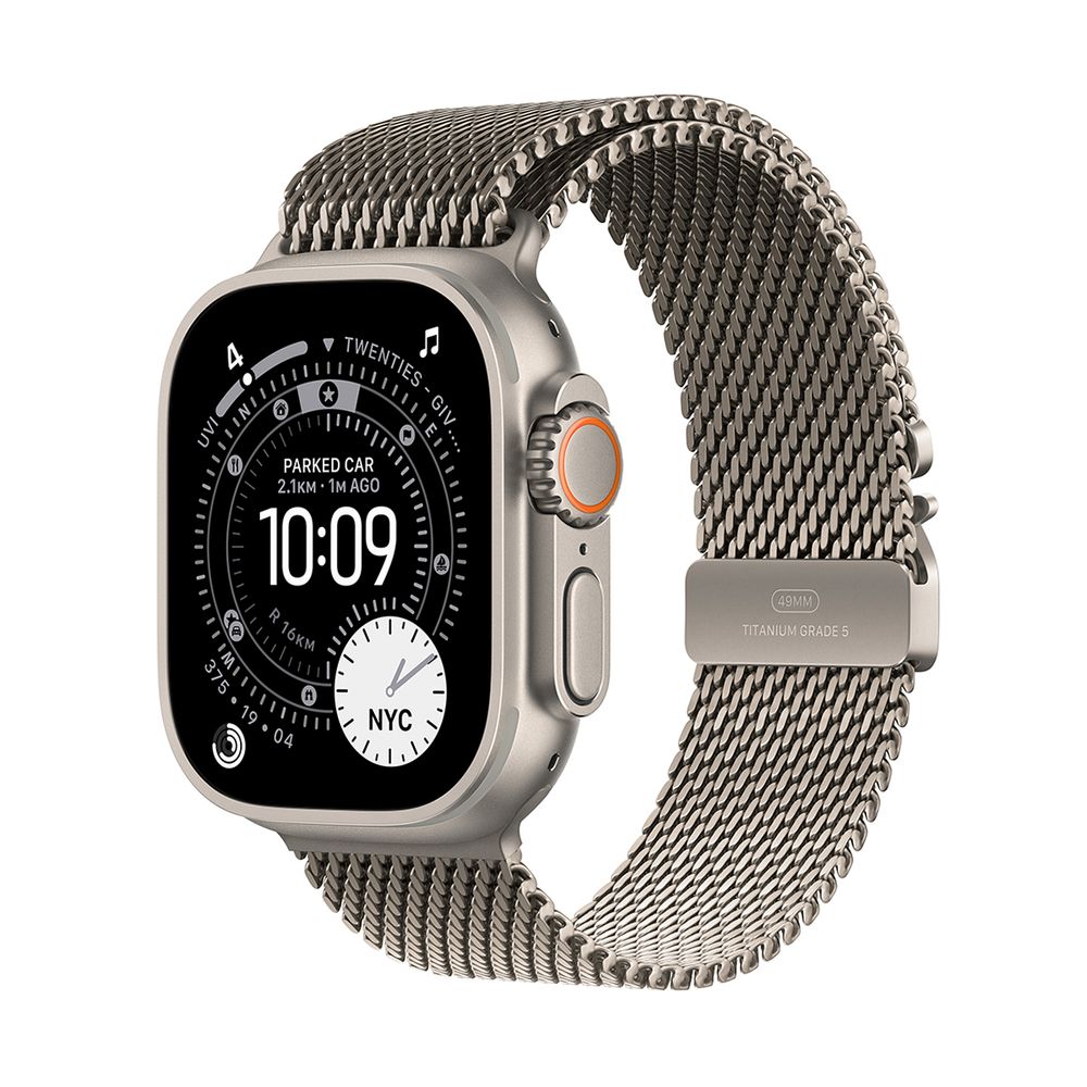 Apple Watch Ultra 3 GPS + Cellular 49mm Natural Titanium Case με Natural Titanium Milanese Loop - Large