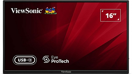 Viewsonic Monitor Portable 16" Full-HD with USB-C/HDMI, PD, Foldable Stand & Protective Sleeve VA1650