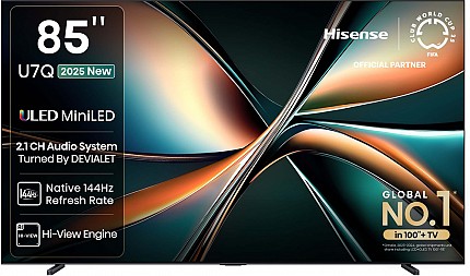 Hisense 85U7Q 85'' 4K Smart QLED MINI LED 144hz TV