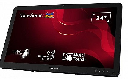 Viewsonic Monitor Touch Screen 24'' Full-HD HDMI/DisplayPort/VGA Speakers Bookstand TD2430