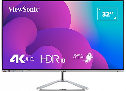 Viewsonic Monitor VX 32'' 4K UHD HDR10 IPS Frameless Stylish Design Speakers Dual HDMI/DP VX3276-4K-mhd