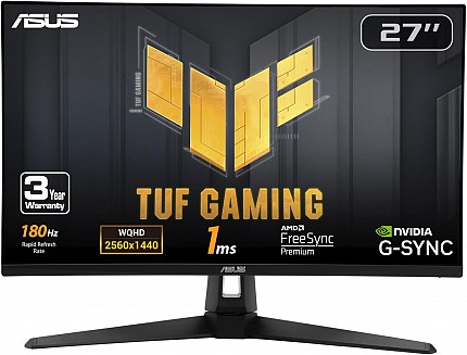 ASUS Monitor TUF Gaming 27'' 2K Flat 180Hz HDR10 Speakers VG27AQ3A