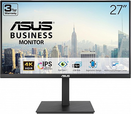 ASUS Monitor Business 27'' 4K 60Hz HDR10 Frameless Ergonomic Speakers VA27UQSB