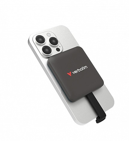 Verbatim SnapBack SSD 512GB with MagSafe - Store 4K Content Directly from your iPhone or Android phone - Supports Apple ProRes - Mocha Metallic