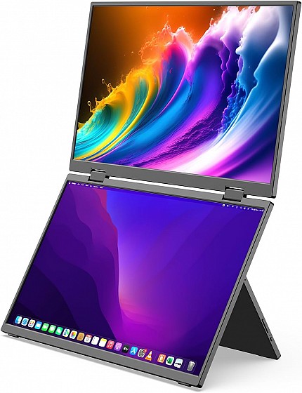 MINIX Monitor Portable Dual 16" Independent Display MST Full-HD USB-C/HDMI SF15 FOLD