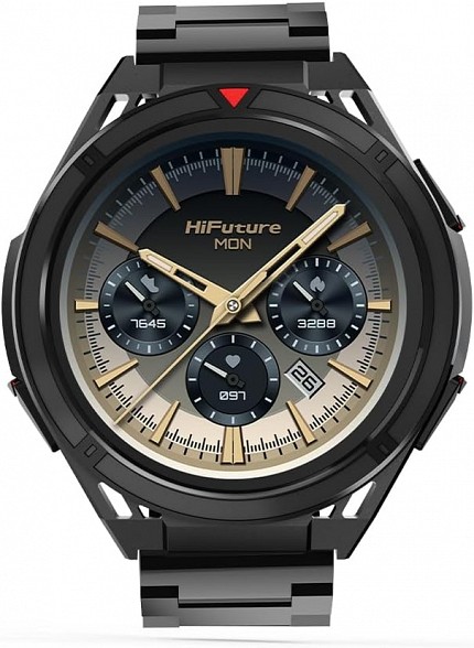 HiFuture Adventure GPS SmartWatch ACTIVE Black/Red with Stainless Steel + Silicone Bands