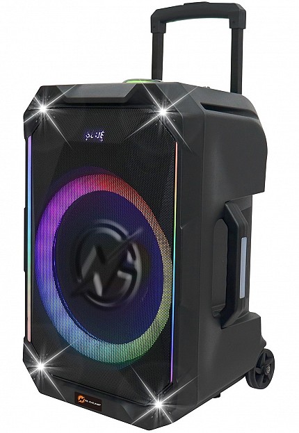 N-Gear FLASH1540 15'' Portable Karaoke Speaker with 1x Wireless Mic LED Lights USB & BT