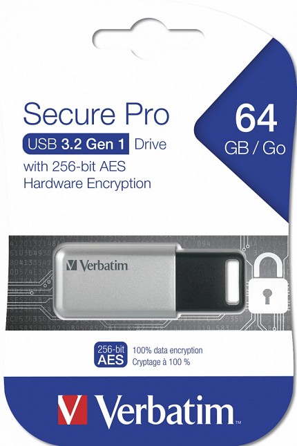 Verbatim USB Drive 3.2 Secure Data Pro AES Encryption 64GB