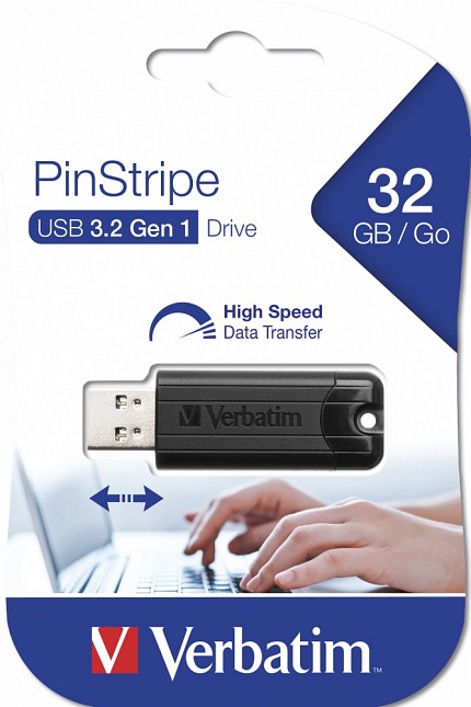 Verbatim USB Drive 3.2 Pinstripe 32GB Black