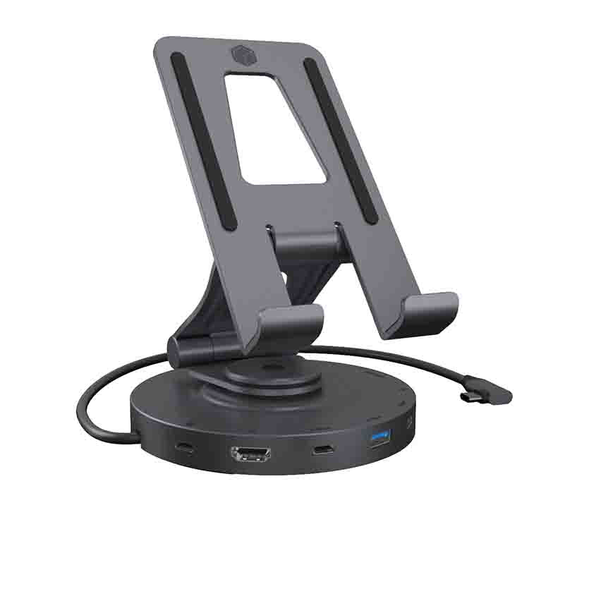 ICYBOX IB-TH100-DK SWIVEL STAND FOR TABLET AND SMARTPHONE WITH DOCKINGSTATION