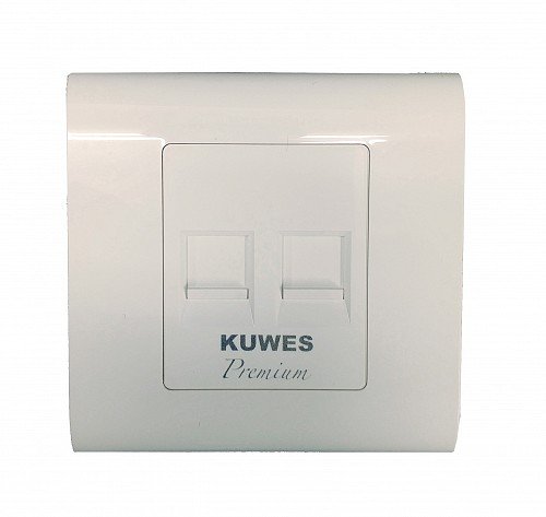 Kuwes Outlet Double Faceplate UK 86x86mm