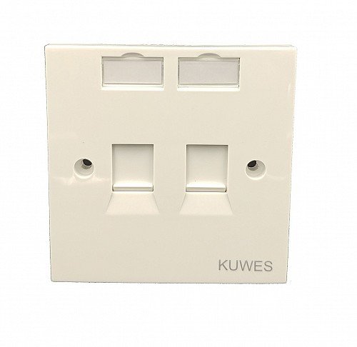 Kuwes UK Double Outlet Faceplate 86x86mm