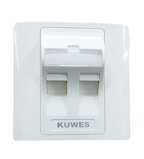 Kuwes Outlet Double Faceplate UK 86×86 45 Degree
