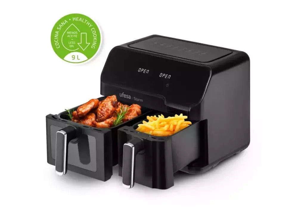 Ufesa AF STORM Air Fryer with Removable Double Basket 9Lt 2700W Black